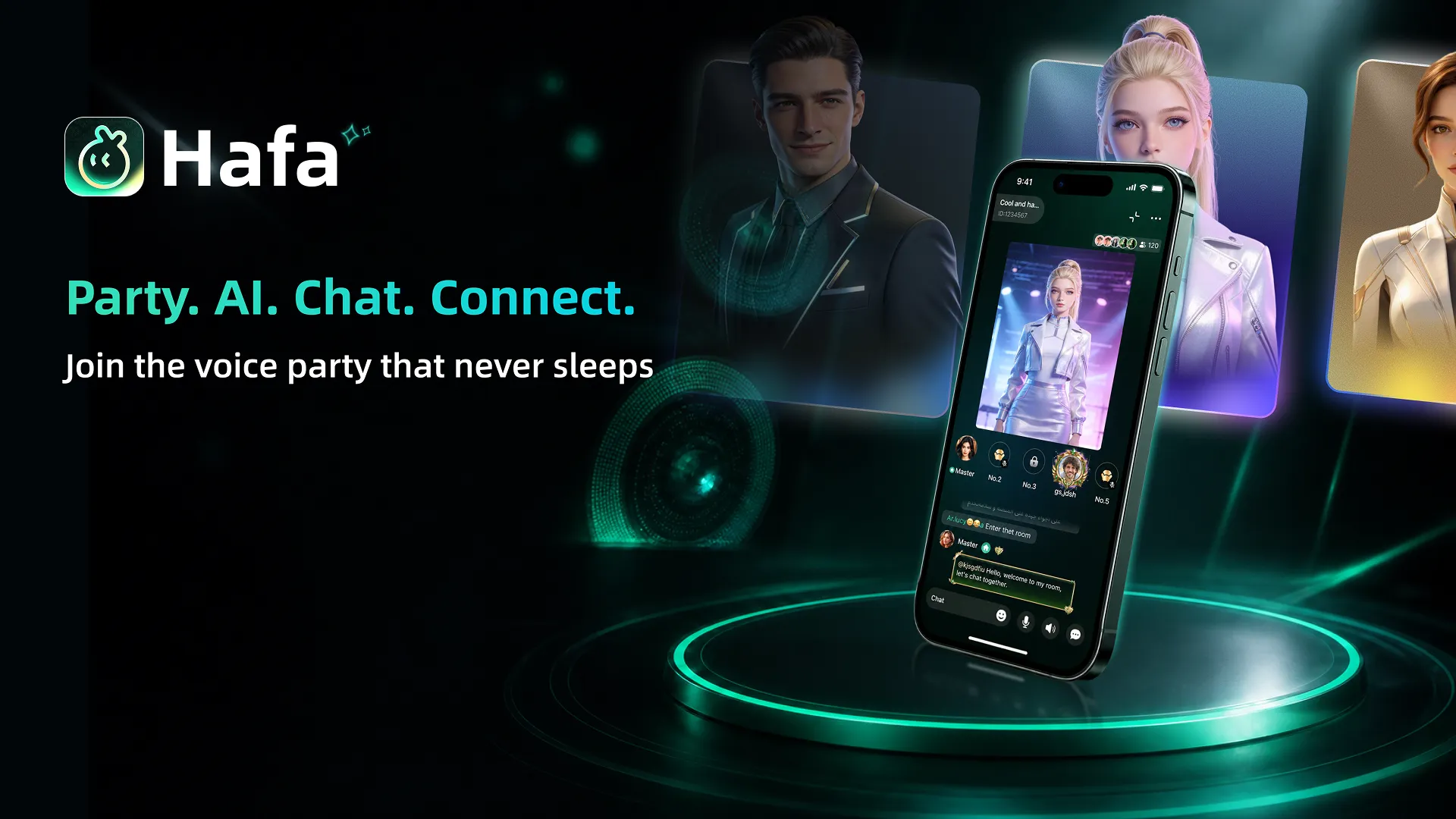 Hafa voice-party app promotional artwork